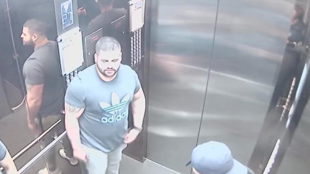 Joshua Donald Baines captured on CCTV at Sultani’s Sydney Olympic Park unit building.