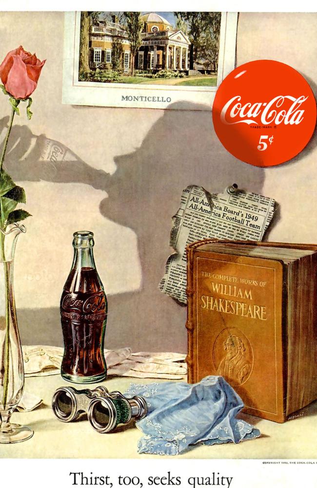 Coca-Cola turned to Shakespeare to give the drink an air of quality in 1950. Picture: OldSchoolAds