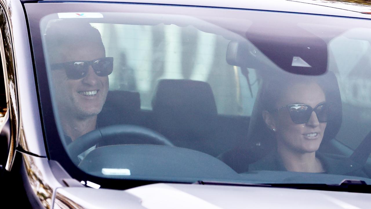 Damien Hardwick drives into the club on Tuesday. Picture: Michael Klein