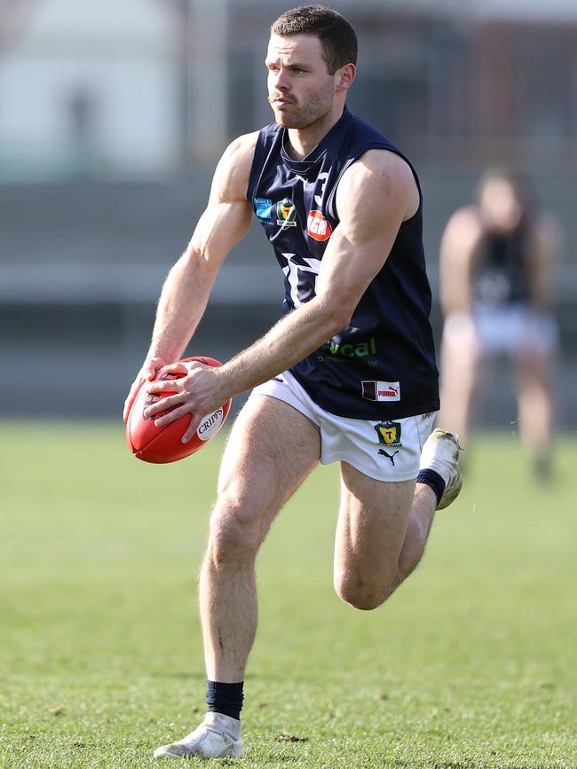 Launceston's Jay Blackberry kicked three goals and was best afield in the Blues’ big victory. Picture: Zak Simmonds