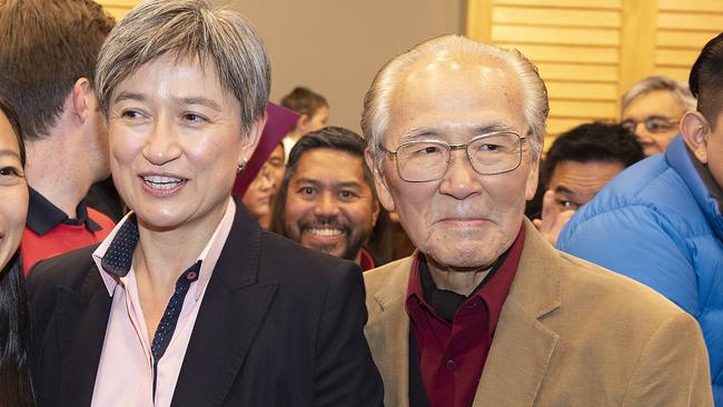 Senator Penny Wong and her father Francis Wong. Picture: AAP.