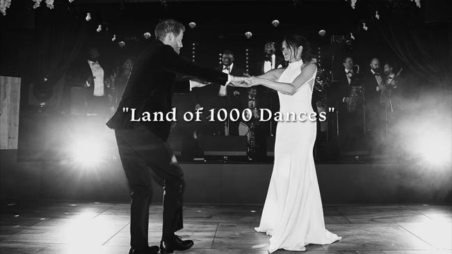 The couple revealed their first dance was to the boppy track Land of 1000 Dances. Picture: Netflix