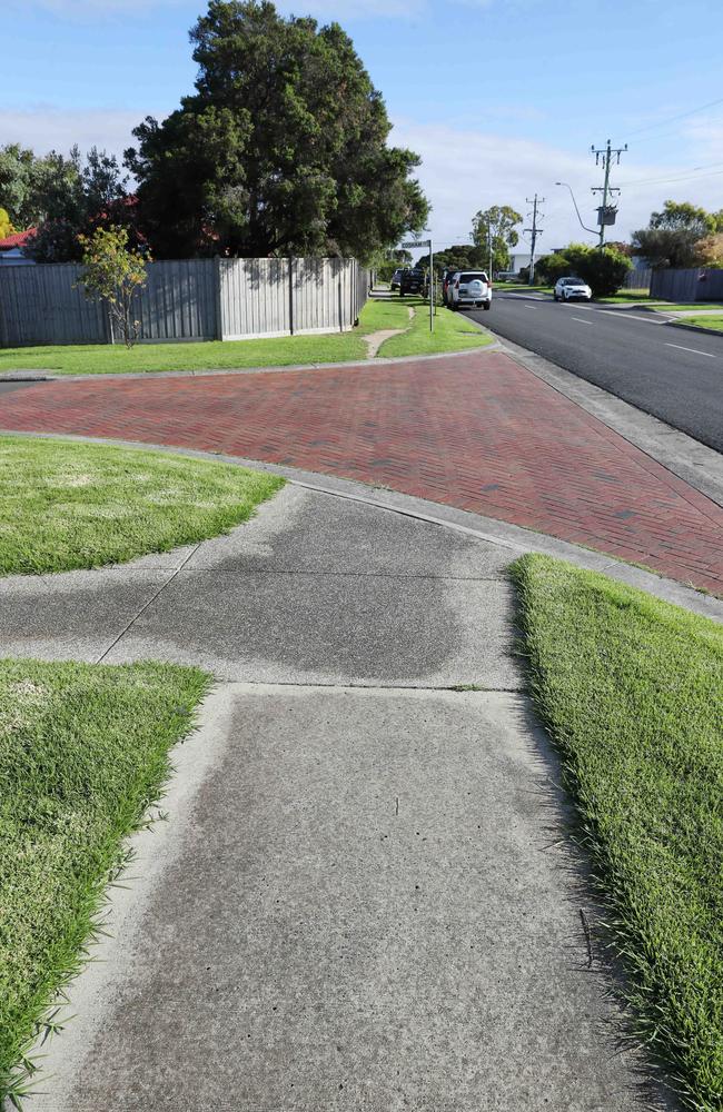 This corner you gave me a footpath, the very next block you took it away. Picture: Alan Barber