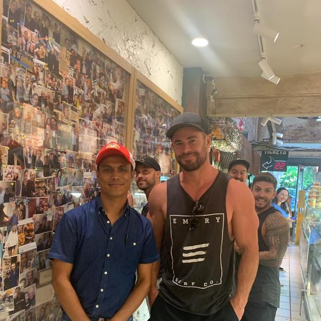 Chris Hemsworth at Chargrill Charlie's, Woollahra. Picture: Supplied