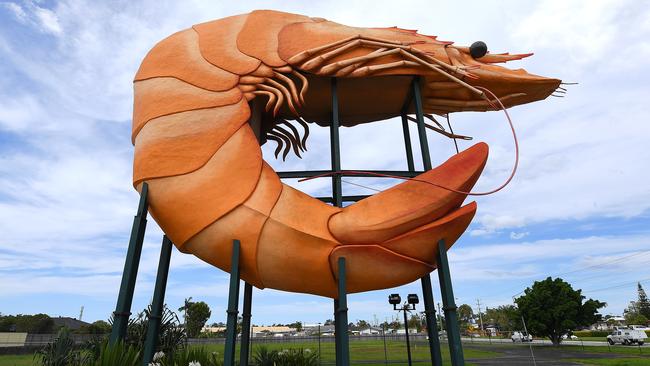 The Big Prawn is seen in the town of Ballina, NSW, Wednesday, October 25, 2017. The 'big things' of Australia are a loosely related set of large structures, some of which are novelty architecture and some are sculptures. There are estimated to be over 150 such objects around the country,  most began as tourist traps found along major roads between destinations. (AAP Image/Dave Hunt) NO ARCHIVING.