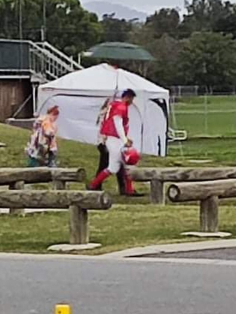 Uli Latukefu as Dwayne Johnson filming scenes in Nerang