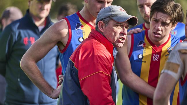 Old Ignatians Coach Damian Boots guided his side to a huge upset over Port District. Picture: Matt Loxton