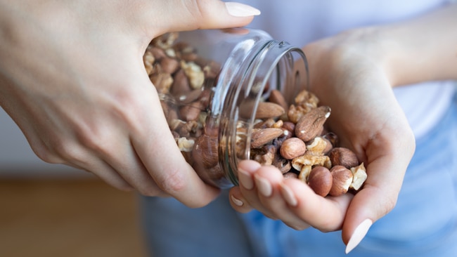 A handful of nuts makes for a healthy, portable snack. Image: Getty