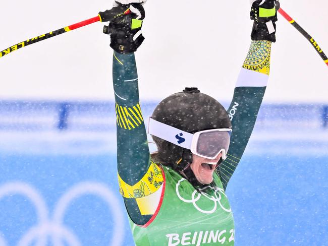 Kennedy-Sim reacts after her run in the quarter-finals. Picture: AFP