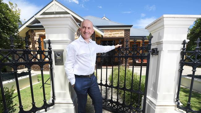 Peter Shizas in front of his Prospect home. The suburb ranks as SA’s most valuable. Picture: Mark Brake