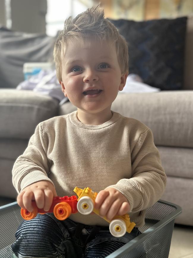 Two-year-old Fletcher Buchanan of Yorketown who has just been diagnosed with type 1 diabetes and was flown by RFDS to the WCH for treatment.