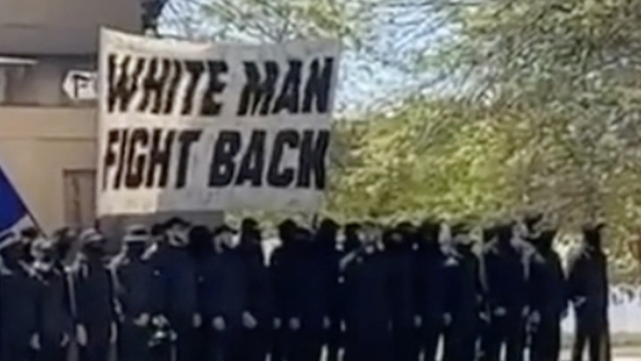 A 'White supremacists' rally in the country NSW town of Corowa. Picture: Supplied