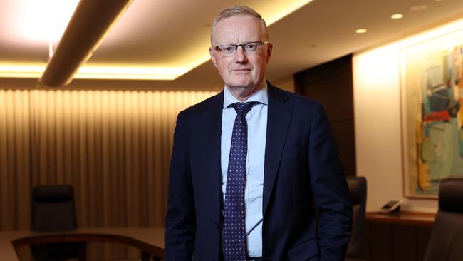 While the RBA board is widely expected to hold the cash rate at a record low 0.1 per cent on Tuesday, economists have increasingly noted that predictions made by governor Philip Lowe have vastly undershot the speed of the nation’s financial recovery. Picture: Richard Dobson