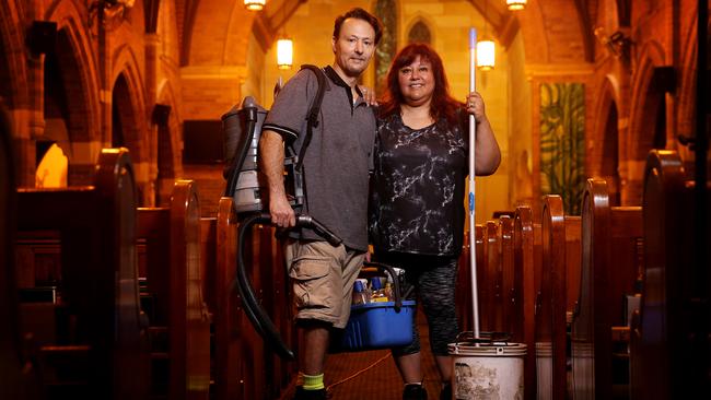 Cleaners Bruno and Rosio Badolato said the next couple of months are their busiest periods. Picture: Sam Ruttyn