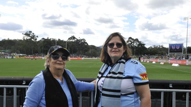 Coffs Coast league fans enjoy the atmosphere at the Cronulla Sharks v Gold Coast Titans match at C.ex Stadium Coffs Harbour. Photo: Tim Jarrett
