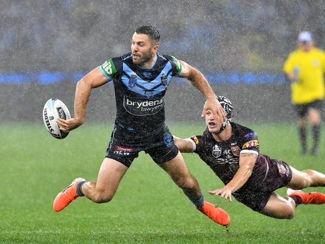 James Tedesco is the frontrunner for the 2019 Wally Lewis Medal after two games. Picture: AAP Image/Darren England