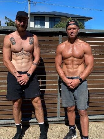 Dixon with training partner Chad Cornes.