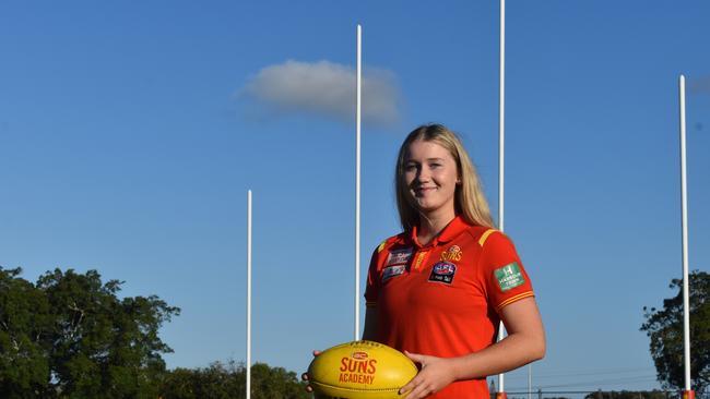 Wallis Randell from the Gold Coast Suns AFLW team in Mackay, September 6, 2021. Picture: Matthew Forrest