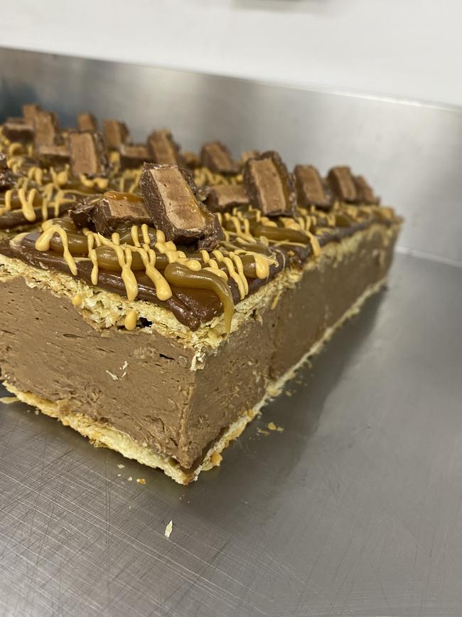 Mars Bar vanilla slice at Bake Bakery, Seacliff.