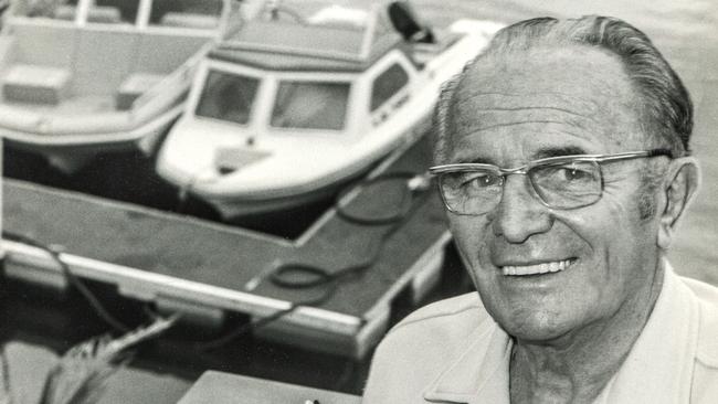 Sir Bruce Small at his officei n the 1970s.