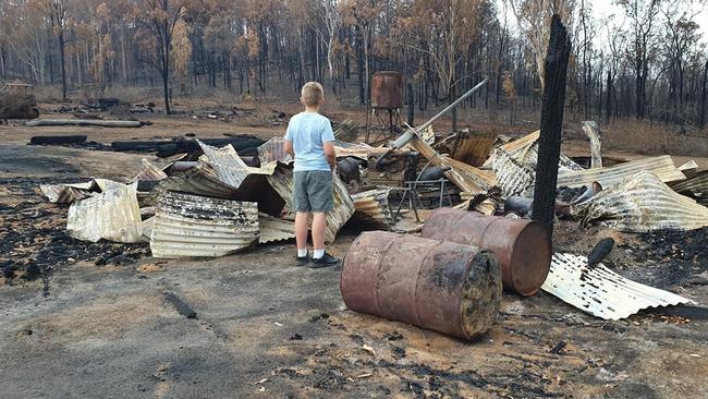 The bushfire destroyed the Limberg's sawmill and woodturning business, as well as several sheds and vehicles.