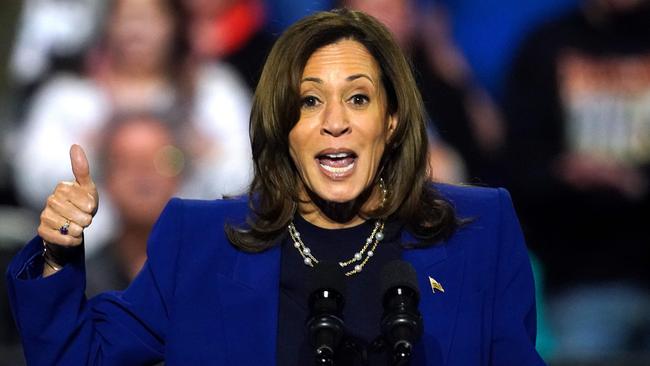 US Vice-President and Democratic presidential candidate Kamala Harris speaks during a campaign rally in Reno, Nevada, on October 31. Picture: AFP