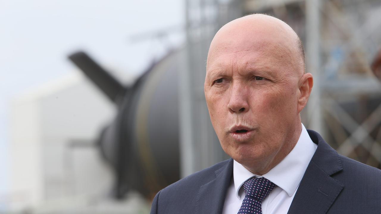 Peter Dutton says Labor should stop ‘shooting from the hip’ on China and the Solomon Islands. Picture Emma Brasier