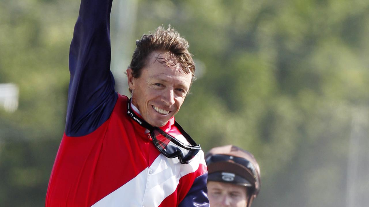 Michael Cahill after winning the 2013 Gold Coast Magic Millions 2YO Classic on Real Surreal.