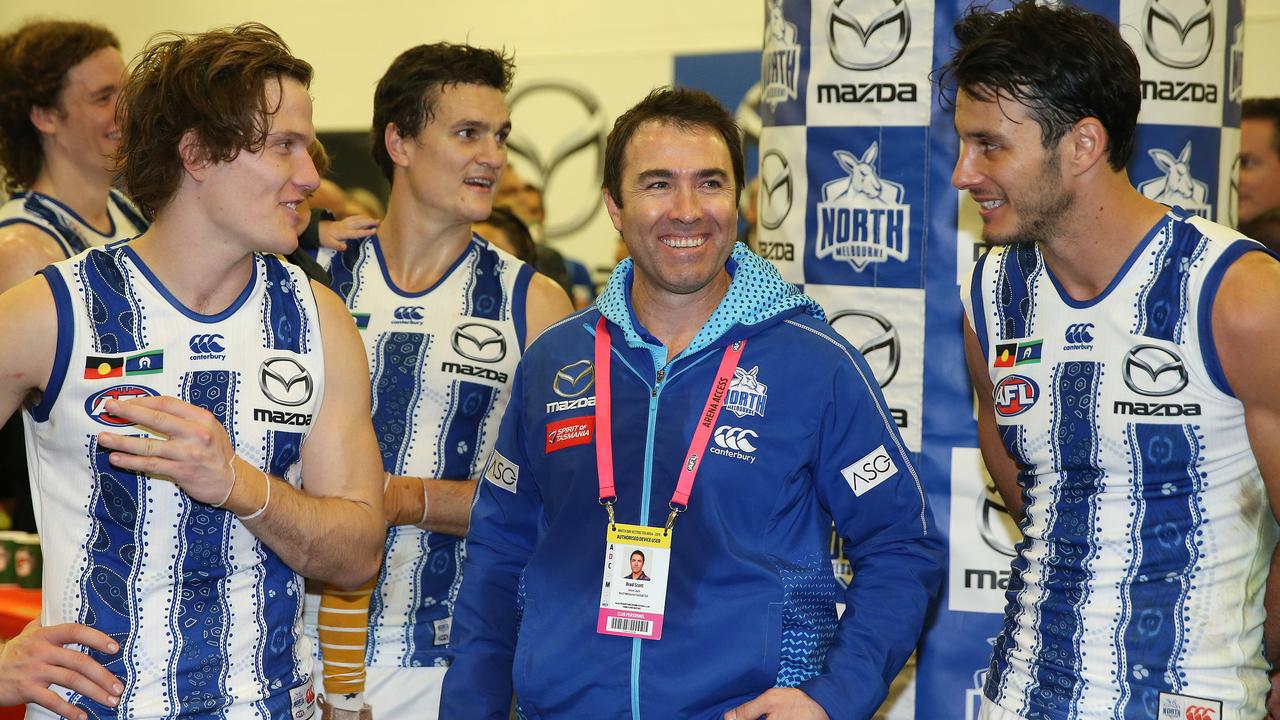Brad Scott has opened up on his final day coaching North Melbourne. Photo: Michael Klein.