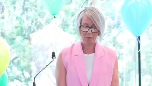 Jesse Baird’s mother Helen Baird gave a touching tribute at the memorial on Tuesday. Picture: 10 news