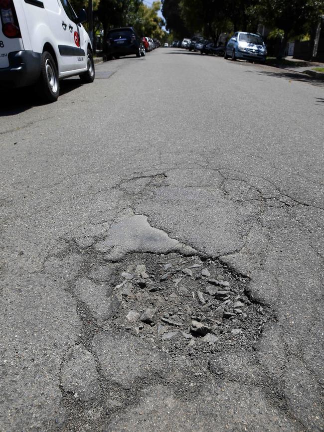 Potholes and structural damage have worsened following wet weather events. Picture: John Appleyard