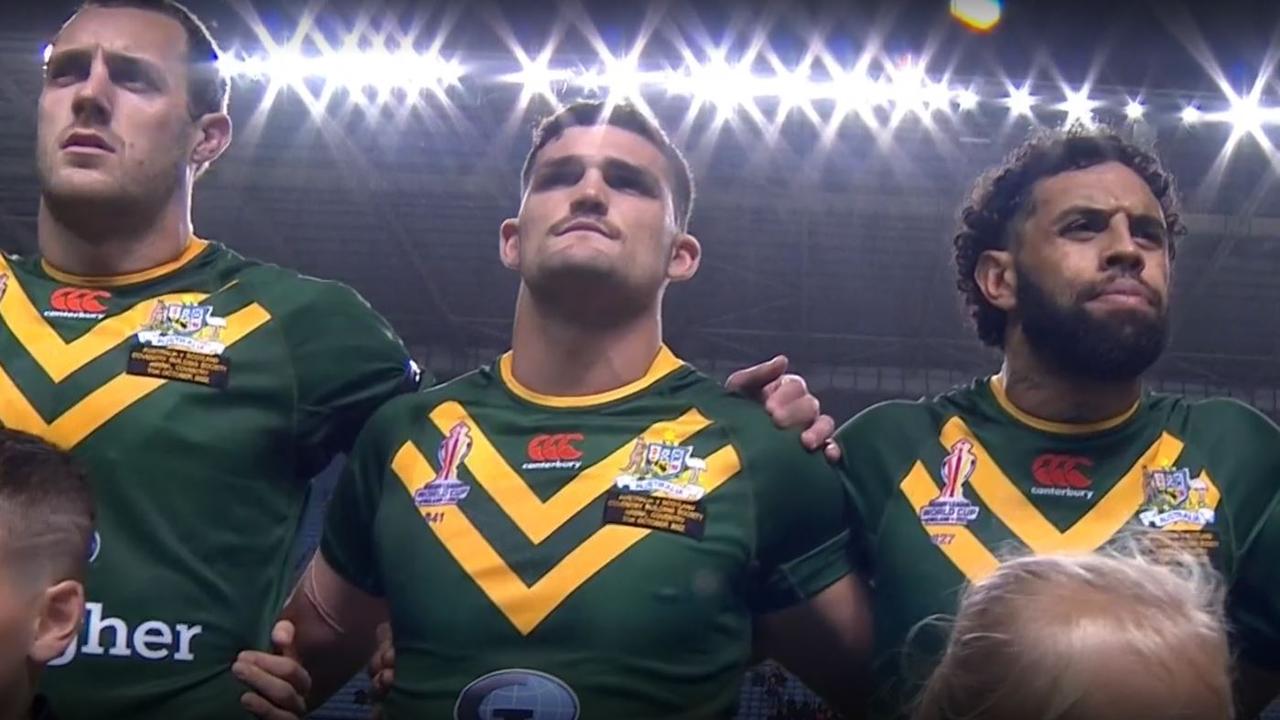 Nathan Cleary is on debut for the Kangaroos.