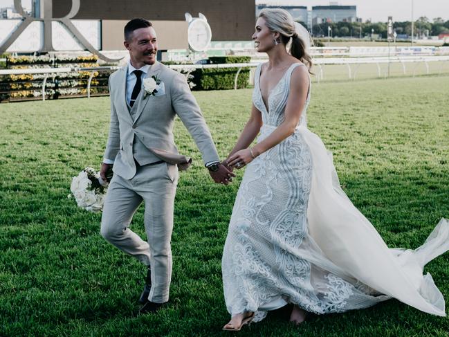 The wedding was postponed for two weeks so Cook could play for Australia. Picture: Jason Corrotto Photography