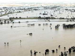 Photo from The Daily Examiner in January 2013, showing the Clarence River in flood.