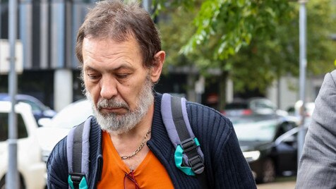 Belarusian actor Aleh Sidorchyk outside Adelaide Magistrates Court. Picture: Russell Millard