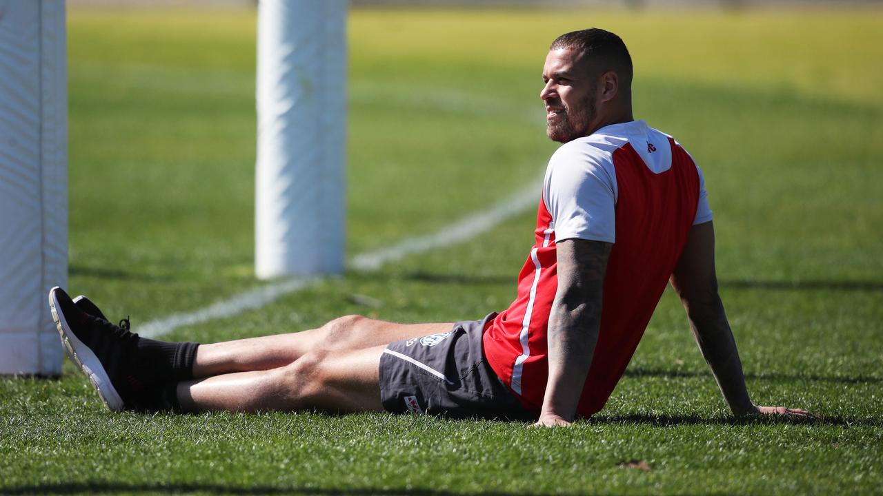 Lance Franklin is in doubt for the Sydney Swans’ clash against Hawthorn. Picture: Phil Hillyard