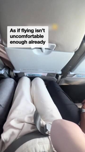 Man invades woman's legroom on flight