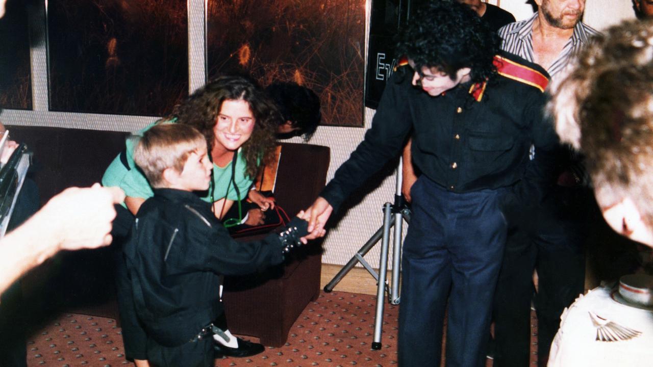 A young Wade Robson meets Michael Jackson for the first time in 1987. Picture: HBO via AP