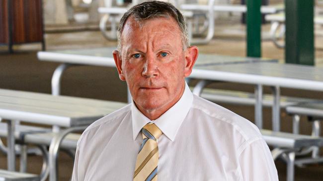 News Courier Mail, Bundaberg 24.2.2023. Shalom College principal Dan McMahon at work. Photo Paul Beutel