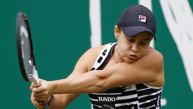 Ash Barty plays a return to Jennifer Brady at the Nature Valley Classic in Birmingham. Picture: Getty Images