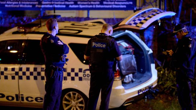 Melbourne’s Brighton was in lock down as Yacqub Khayre held a woman hostage. The woman escaped safely but three officers were injured as police stormed the building, and a worker at the apartment complex was killed. (Pic: Mal Fairclough/AFP)