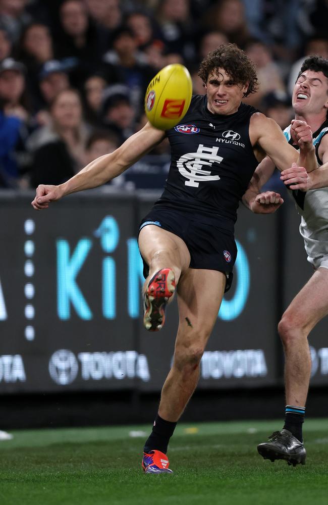 Charlie Curnow could put his name up in lights if he were to win a third Coleman Medal in a row. Picture: Mark Stewart