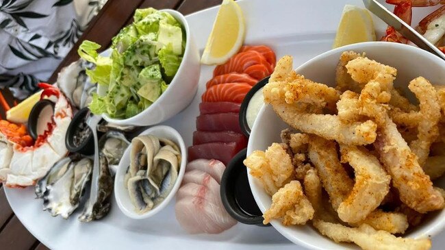 Go in for the seafood platter at Hugo’s Manly. This is only half of it … Picture: Supplied