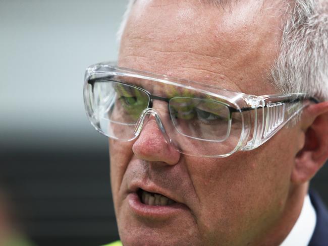 NEWCASTLE, AUSTRALIA - NewsWire Photos - April 21, 2021. Prime Minister Scott Morrison tours hydrogen business Star Scientific Limited at Berkeley Vale on the Central Coast. Picture: NCA NewsWire / Peter Lorimer.