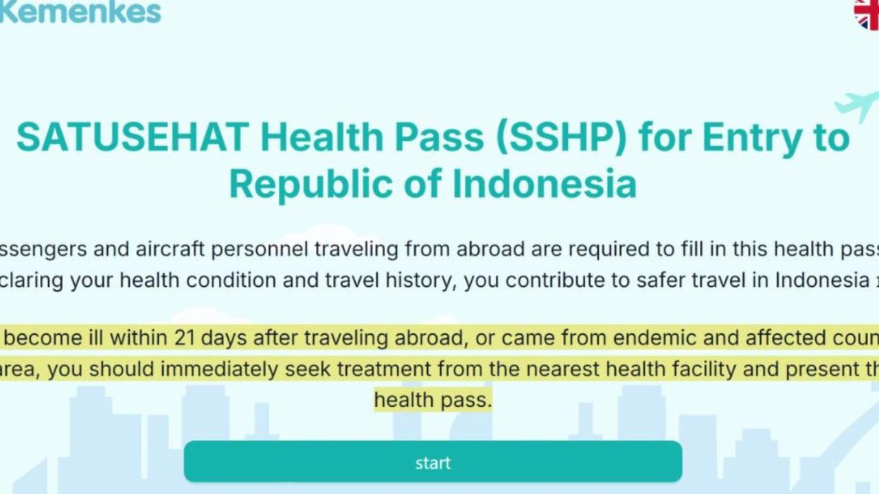 The new health card required to go to Bali.