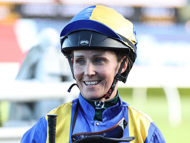 SYDNEY, AUSTRALIA - OCTOBER 26: Rachel King riding Iknowastar wins Race 9 Five Diamonds Prelude during "Spring Champion Stakes Day" Sydney Racing at Royal Randwick Racecourse on October 26, 2024 in Sydney, Australia. (Photo by Jeremy Ng/Getty Images)