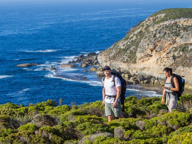 The Kangaroo Island Wilderness Trail offers spectacular views. Picture: DEWNR