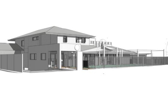 An artist visualisation of the proposed Shepherdson Road childcare centre. Picture: Supplied/Hewlett Property Group