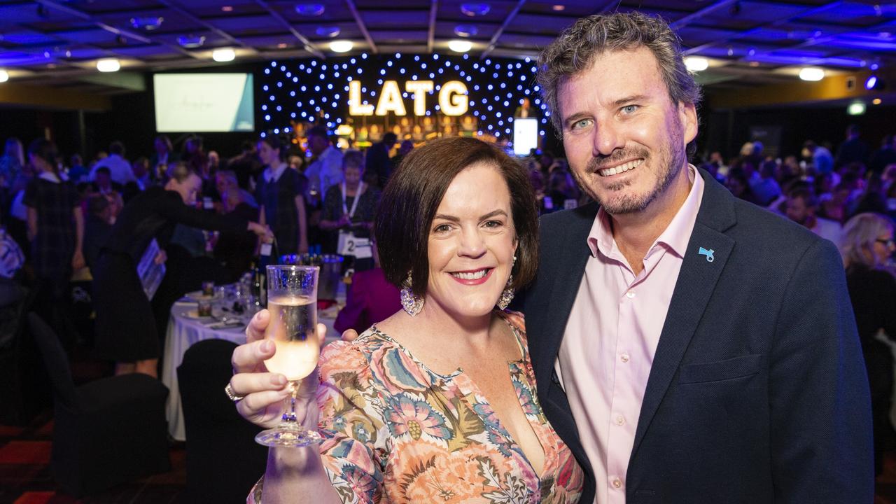 Emma and Clayton Menyweather at the Toowoomba Hospital Foundations Legends at their Game luncheon at Rumours International, Friday, May 5, 2023. Picture: Kevin Farmer