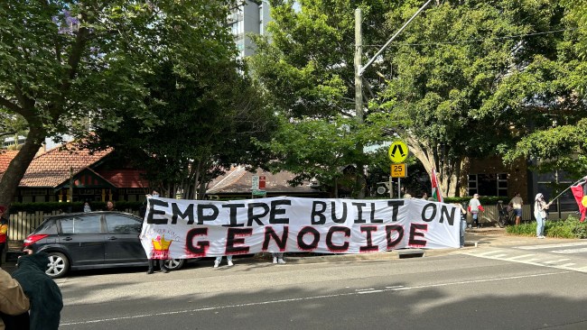 Protesters gather ahead of King and Queen’s church arrival